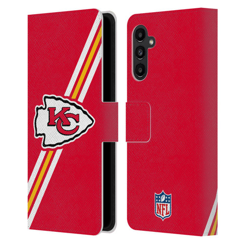 NFL Kansas City Chiefs Logo Stripes Leather Book Wallet Case Cover For Samsung Galaxy A13 5G (2021)