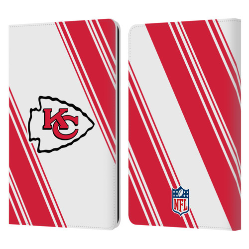 NFL Kansas City Chiefs Artwork Stripes Leather Book Wallet Case Cover For Amazon Kindle Paperwhite 1 / 2 / 3