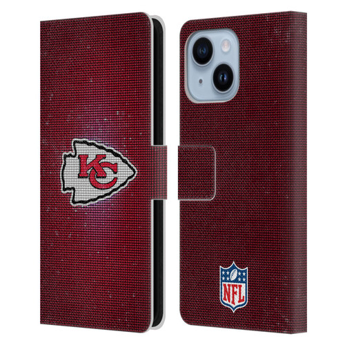 NFL Kansas City Chiefs Artwork LED Leather Book Wallet Case Cover For Apple iPhone 14 Plus