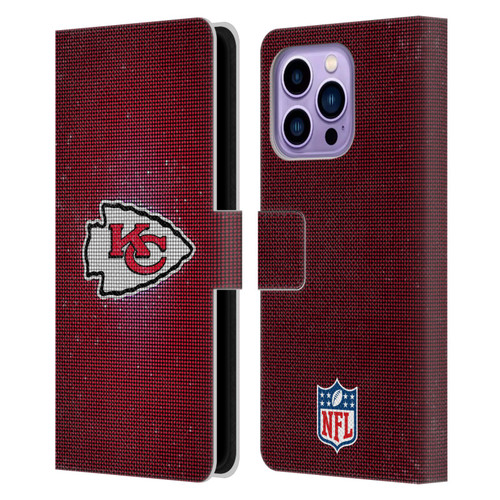 NFL Kansas City Chiefs Artwork LED Leather Book Wallet Case Cover For Apple iPhone 14 Pro Max