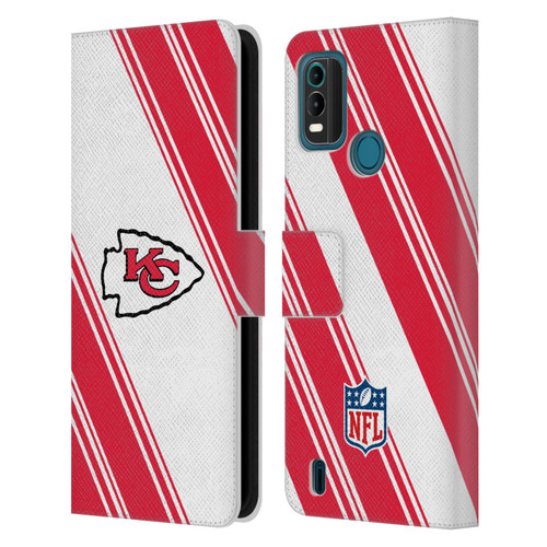 NFL Kansas City Chiefs Artwork Stripes Leather Book Wallet Case Cover For Nokia G11 Plus