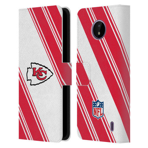 NFL Kansas City Chiefs Artwork Stripes Leather Book Wallet Case Cover For Nokia C10 / C20