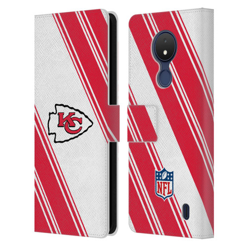 NFL Kansas City Chiefs Artwork Stripes Leather Book Wallet Case Cover For Nokia C21