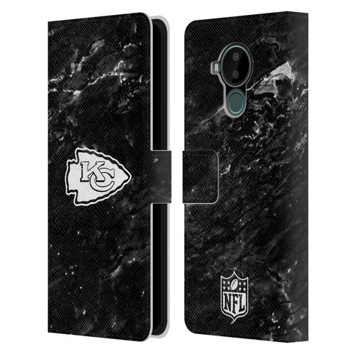NFL Kansas City Chiefs Artwork Marble Leather Book Wallet Case Cover For Nokia C30