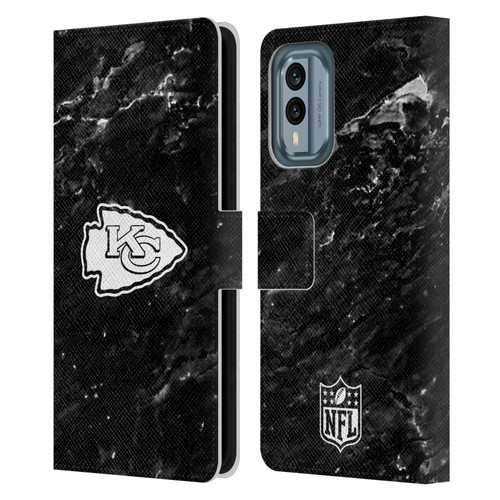 NFL Kansas City Chiefs Artwork Marble Leather Book Wallet Case Cover For Nokia X30