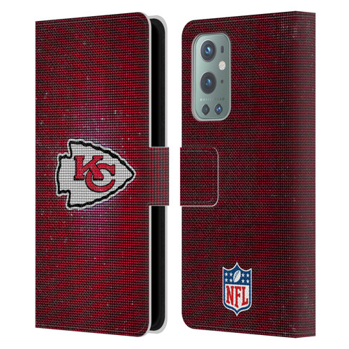 NFL Kansas City Chiefs Artwork LED Leather Book Wallet Case Cover For OnePlus 9