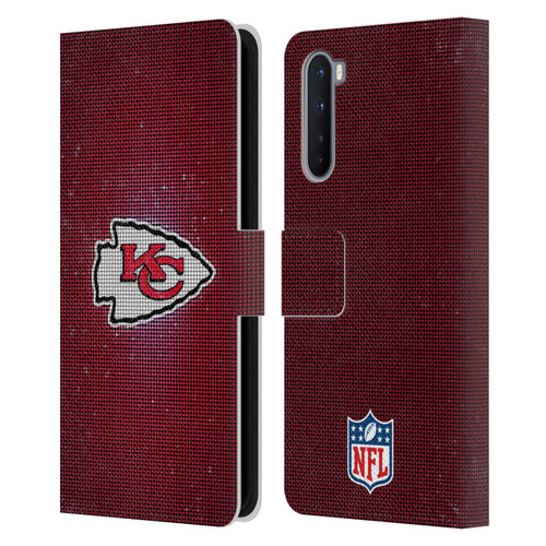 NFL Kansas City Chiefs Artwork LED Leather Book Wallet Case Cover For OnePlus Nord 5G