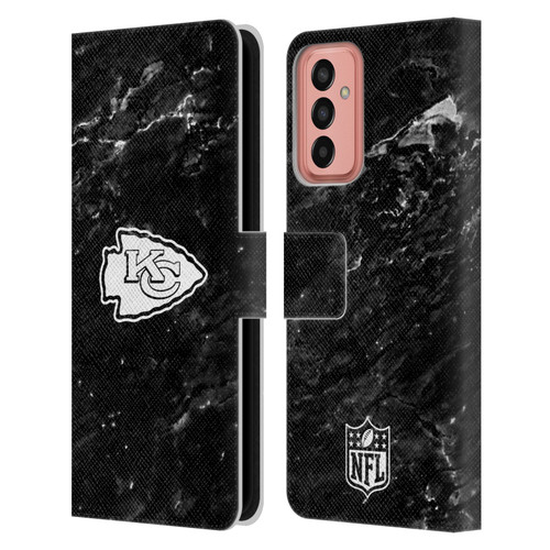 NFL Kansas City Chiefs Artwork Marble Leather Book Wallet Case Cover For Samsung Galaxy M13 (2022)