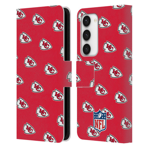 NFL Kansas City Chiefs Artwork Patterns Leather Book Wallet Case Cover For Samsung Galaxy S23 5G