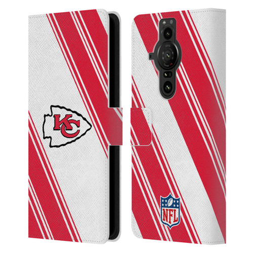 NFL Kansas City Chiefs Artwork Stripes Leather Book Wallet Case Cover For Sony Xperia Pro-I