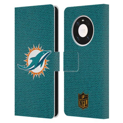 NFL Miami Dolphins Logo Football Leather Book Wallet Case Cover For Huawei Mate 40 Pro 5G
