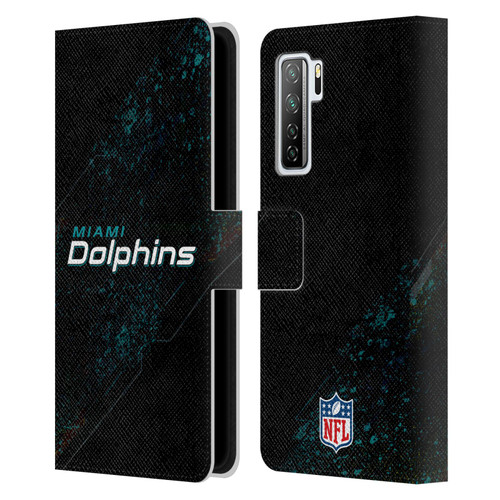 NFL Miami Dolphins Logo Blur Leather Book Wallet Case Cover For Huawei Nova 7 SE/P40 Lite 5G