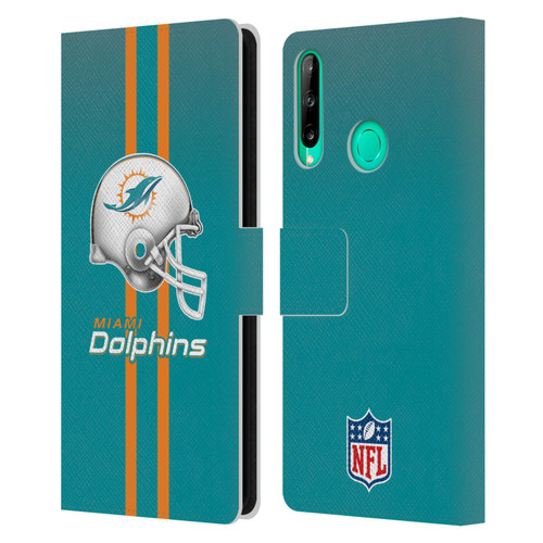 NFL Miami Dolphins Logo Helmet Leather Book Wallet Case Cover For Huawei P40 lite E