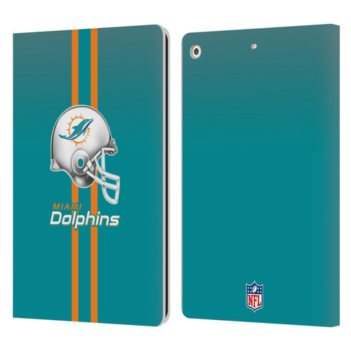 NFL Miami Dolphins Logo Helmet Leather Book Wallet Case Cover For Apple iPad 10.2 2019/2020/2021