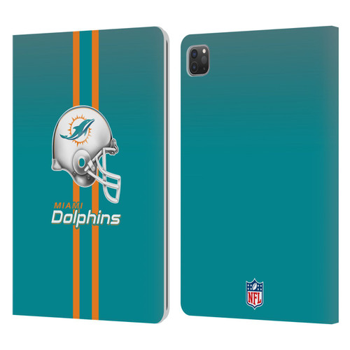 NFL Miami Dolphins Logo Helmet Leather Book Wallet Case Cover For Apple iPad Pro 11 2020 / 2021 / 2022