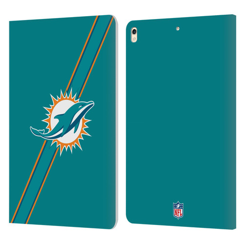 NFL Miami Dolphins Logo Stripes Leather Book Wallet Case Cover For Apple iPad Pro 10.5 (2017)