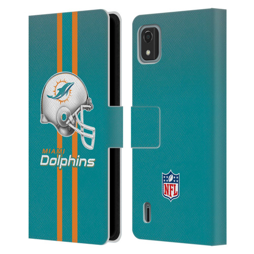 NFL Miami Dolphins Logo Helmet Leather Book Wallet Case Cover For Nokia C2 2nd Edition