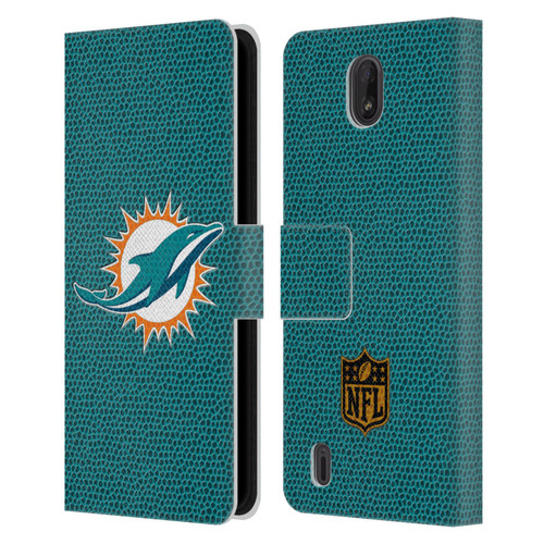 NFL Miami Dolphins Logo Football Leather Book Wallet Case Cover For Nokia C01 Plus/C1 2nd Edition