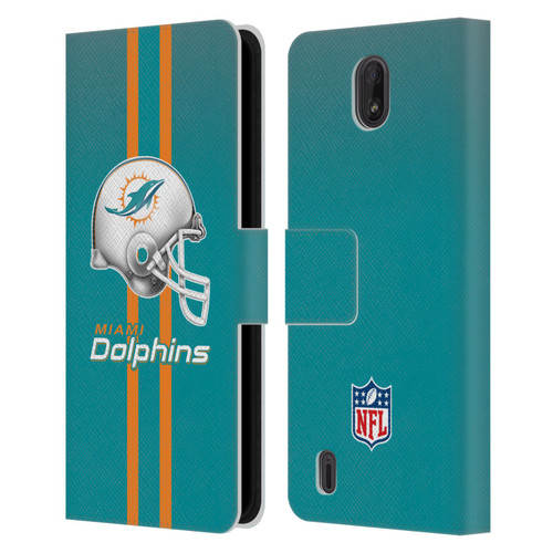 NFL Miami Dolphins Logo Helmet Leather Book Wallet Case Cover For Nokia C01 Plus/C1 2nd Edition