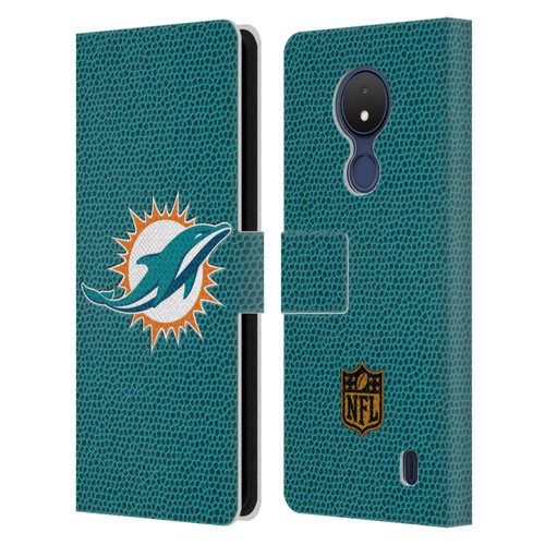 NFL Miami Dolphins Logo Football Leather Book Wallet Case Cover For Nokia C21