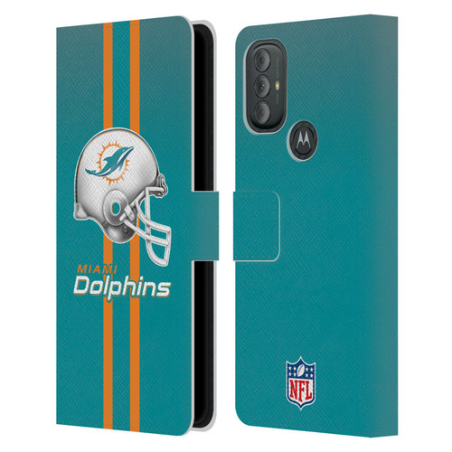 NFL Miami Dolphins Logo Helmet Leather Book Wallet Case Cover For Motorola Moto G10 / Moto G20 / Moto G30