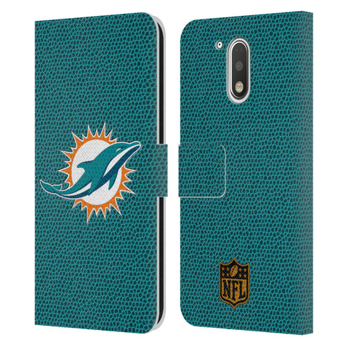 NFL Miami Dolphins Logo Football Leather Book Wallet Case Cover For Motorola Moto G41