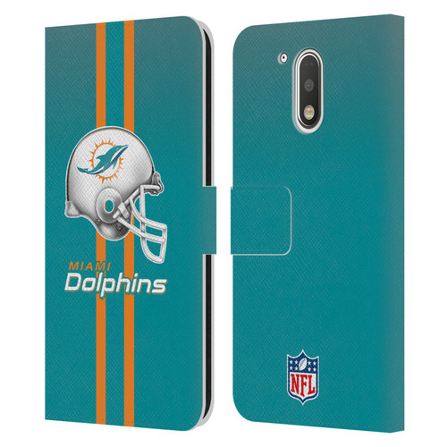 NFL Miami Dolphins Logo Helmet Leather Book Wallet Case Cover For Motorola Moto G41