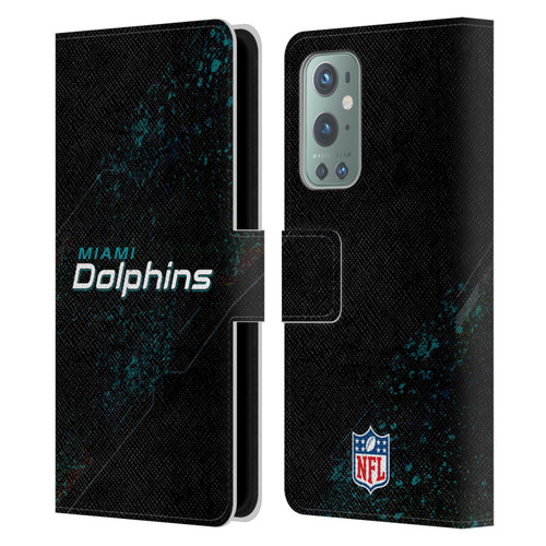 NFL Miami Dolphins Logo Blur Leather Book Wallet Case Cover For OnePlus 9