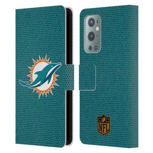 NFL Miami Dolphins Logo Football Leather Book Wallet Case Cover For OnePlus 9