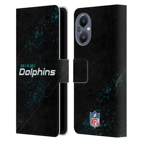 NFL Miami Dolphins Logo Blur Leather Book Wallet Case Cover For OnePlus Nord N20 5G