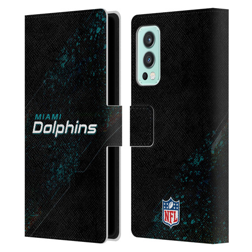 NFL Miami Dolphins Logo Blur Leather Book Wallet Case Cover For OnePlus Nord 2 5G