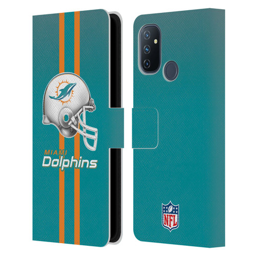 NFL Miami Dolphins Logo Helmet Leather Book Wallet Case Cover For OnePlus Nord N100