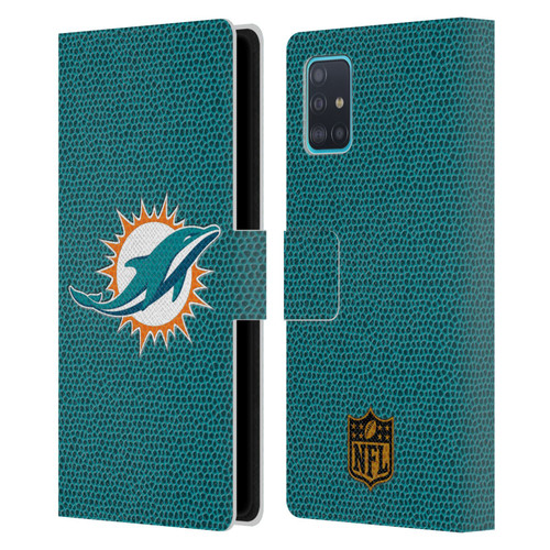NFL Miami Dolphins Logo Football Leather Book Wallet Case Cover For Samsung Galaxy A51 (2019)
