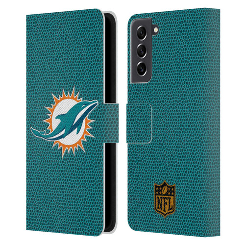 NFL Miami Dolphins Logo Football Leather Book Wallet Case Cover For Samsung Galaxy S21 FE 5G