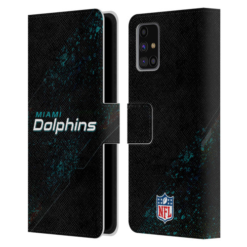 NFL Miami Dolphins Logo Blur Leather Book Wallet Case Cover For Samsung Galaxy M31s (2020)