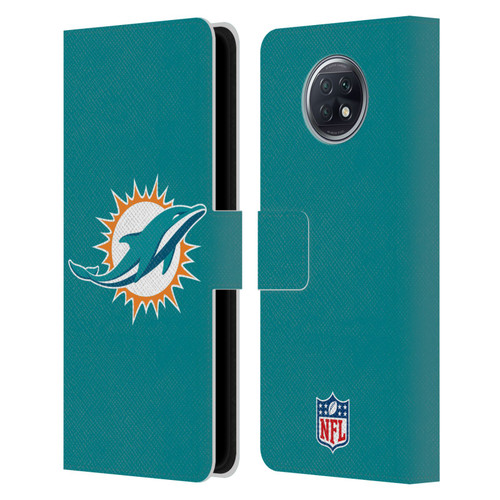 NFL Miami Dolphins Logo Plain Leather Book Wallet Case Cover For Xiaomi Redmi Note 9T 5G