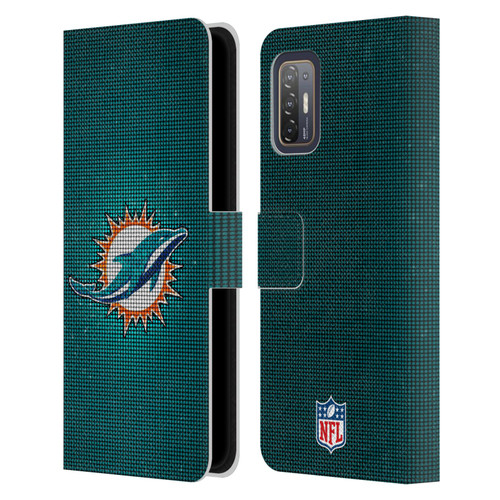 NFL Miami Dolphins Artwork LED Leather Book Wallet Case Cover For HTC Desire 21 Pro 5G