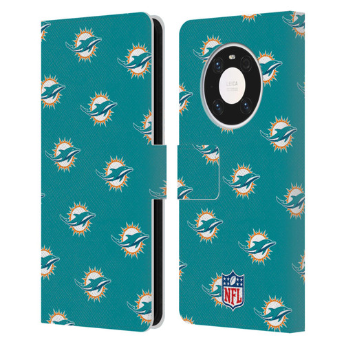 NFL Miami Dolphins Artwork Patterns Leather Book Wallet Case Cover For Huawei Mate 40 Pro 5G