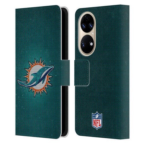 NFL Miami Dolphins Artwork LED Leather Book Wallet Case Cover For Huawei P50