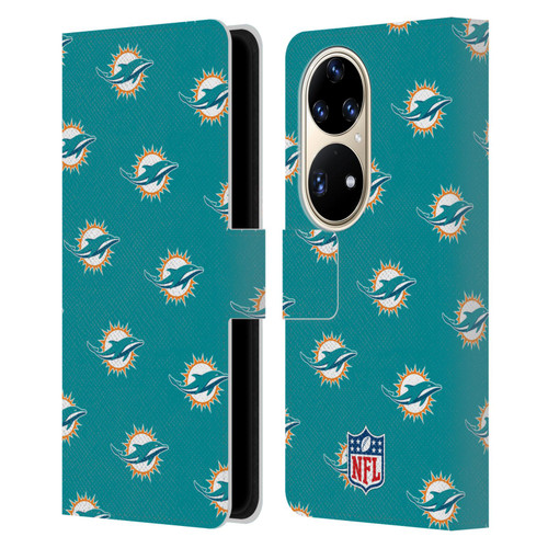 NFL Miami Dolphins Artwork Patterns Leather Book Wallet Case Cover For Huawei P50 Pro