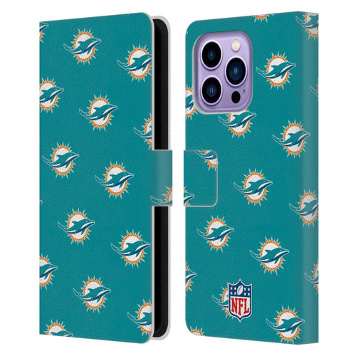 NFL Miami Dolphins Artwork Patterns Leather Book Wallet Case Cover For Apple iPhone 14 Pro Max