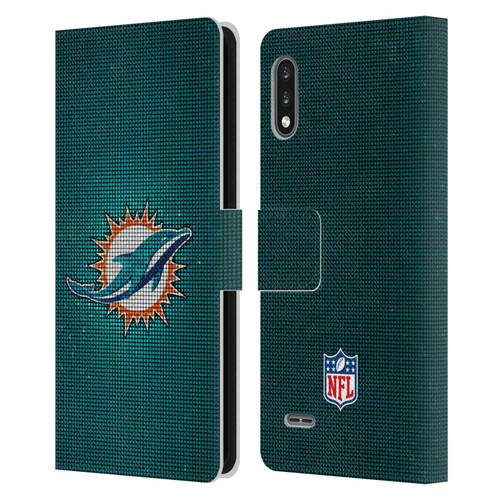 NFL Miami Dolphins Artwork LED Leather Book Wallet Case Cover For LG K22
