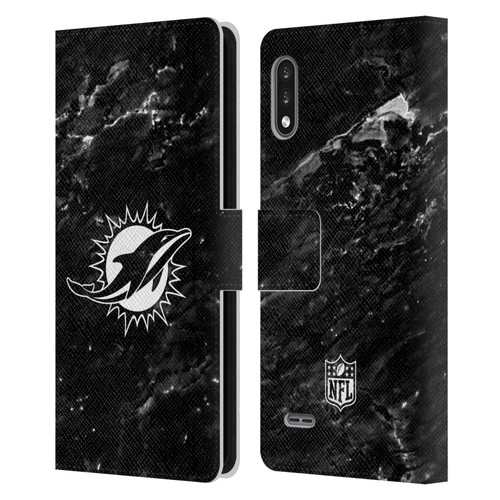 NFL Miami Dolphins Artwork Marble Leather Book Wallet Case Cover For LG K22