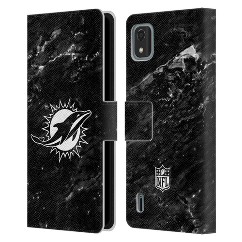 NFL Miami Dolphins Artwork Marble Leather Book Wallet Case Cover For Nokia C2 2nd Edition