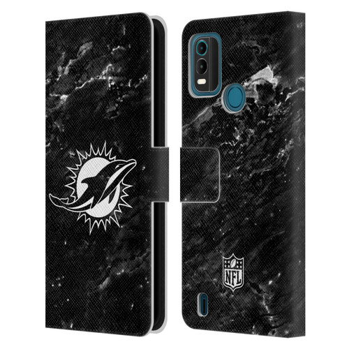 NFL Miami Dolphins Artwork Marble Leather Book Wallet Case Cover For Nokia G11 Plus