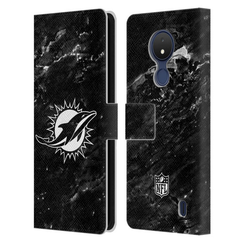 NFL Miami Dolphins Artwork Marble Leather Book Wallet Case Cover For Nokia C21