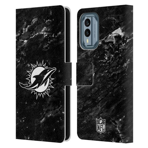 NFL Miami Dolphins Artwork Marble Leather Book Wallet Case Cover For Nokia X30