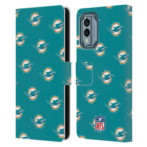 NFL Miami Dolphins Artwork Patterns Leather Book Wallet Case Cover For Nokia X30