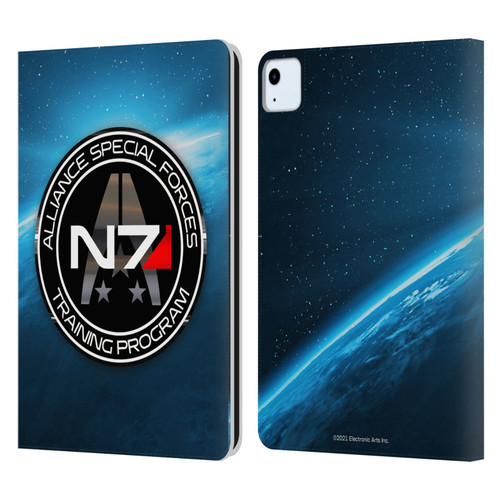 EA Bioware Mass Effect 3 Badges And Logos N7 Training Program Leather Book Wallet Case Cover For Apple iPad Air 11 2020/2022/2024