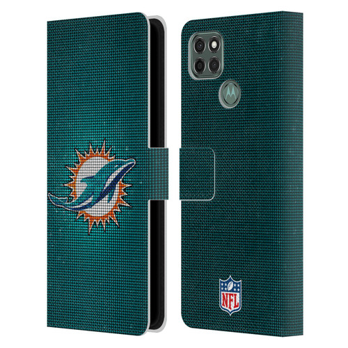 NFL Miami Dolphins Artwork LED Leather Book Wallet Case Cover For Motorola Moto G9 Power